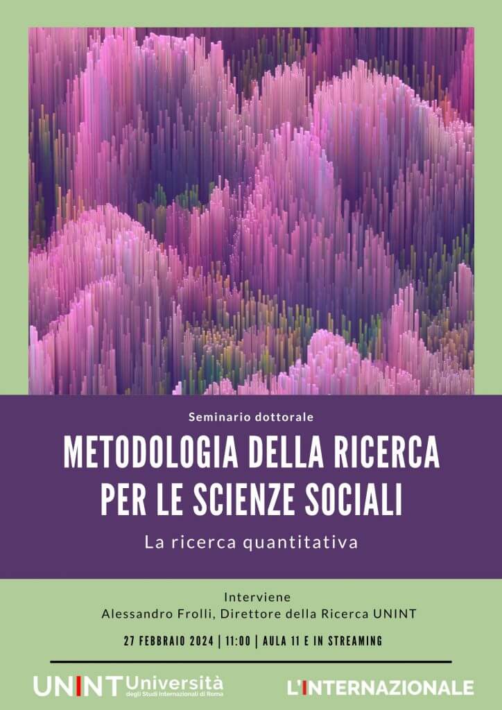 Seminario Dottorale Metodologia Della Ricerca Per Scienze Sociali La